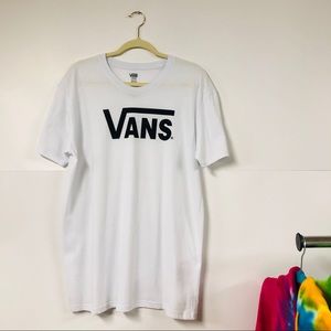 Vans White Logo T-shirt Size Large